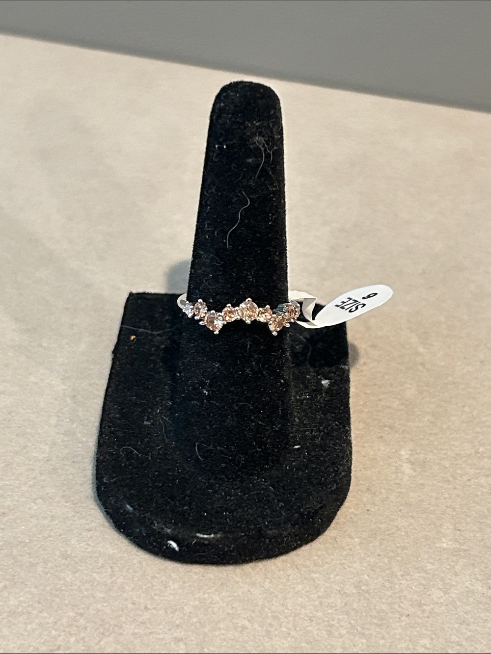 Fragrant Jewels Rose Gold and Clear CZ Chevron Ring - Women Jewelry